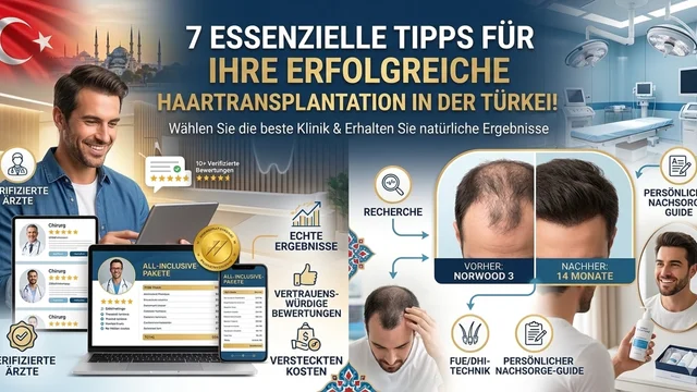 So wählen Sie eine Haartransplantationsklinik in der Türkei aus: 7 Dinge, die Sie überprüfen müssen
